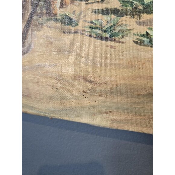 Bucolic Church Garden Oil Painting Signed by Artist Danish Village Summer - Picture 9 of 10